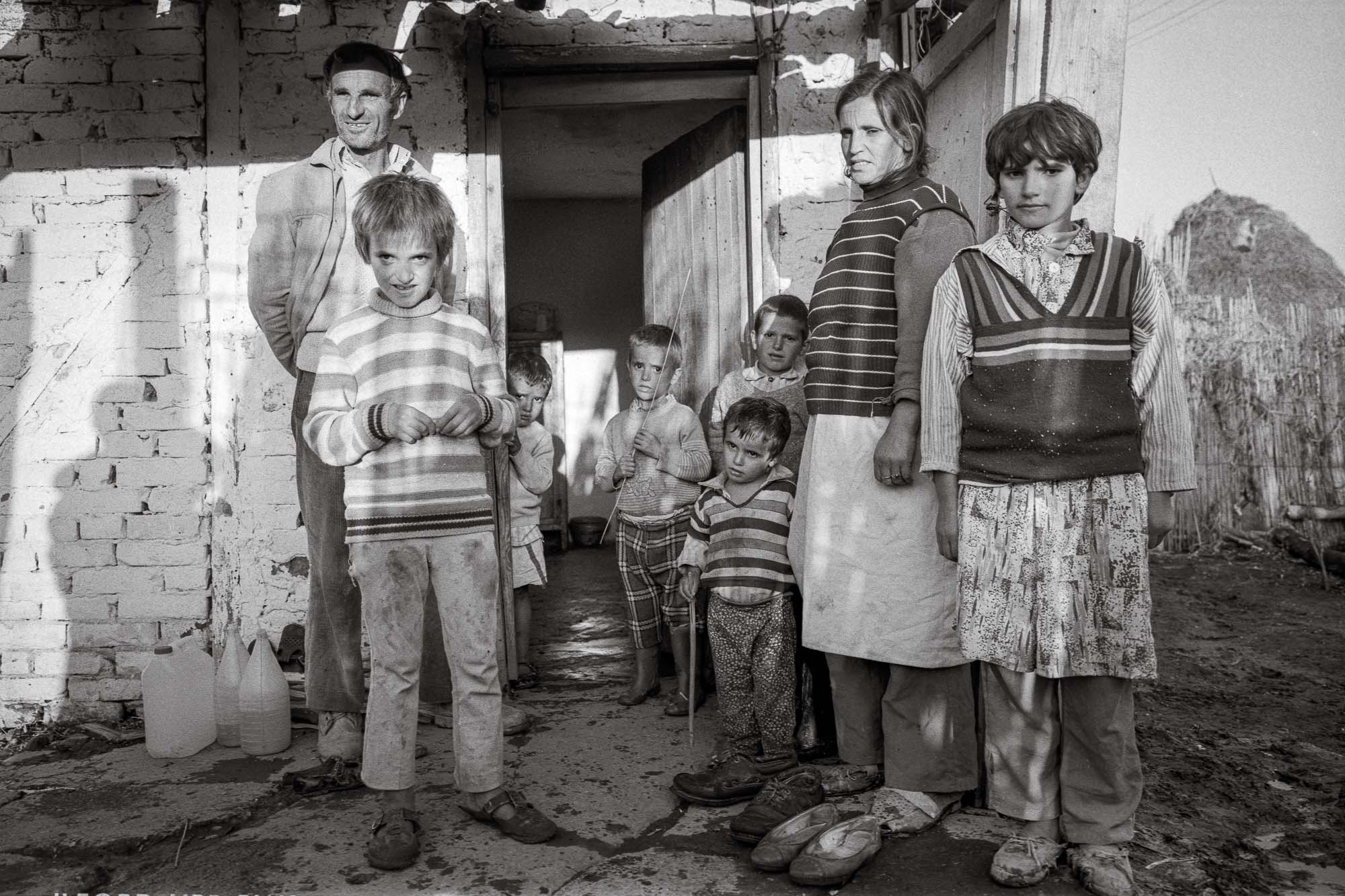 Bart-Deseyn-photographer-albania-1992-31 Family portrait in a former labour camp photographed in 1992 in Albania, Berat Region