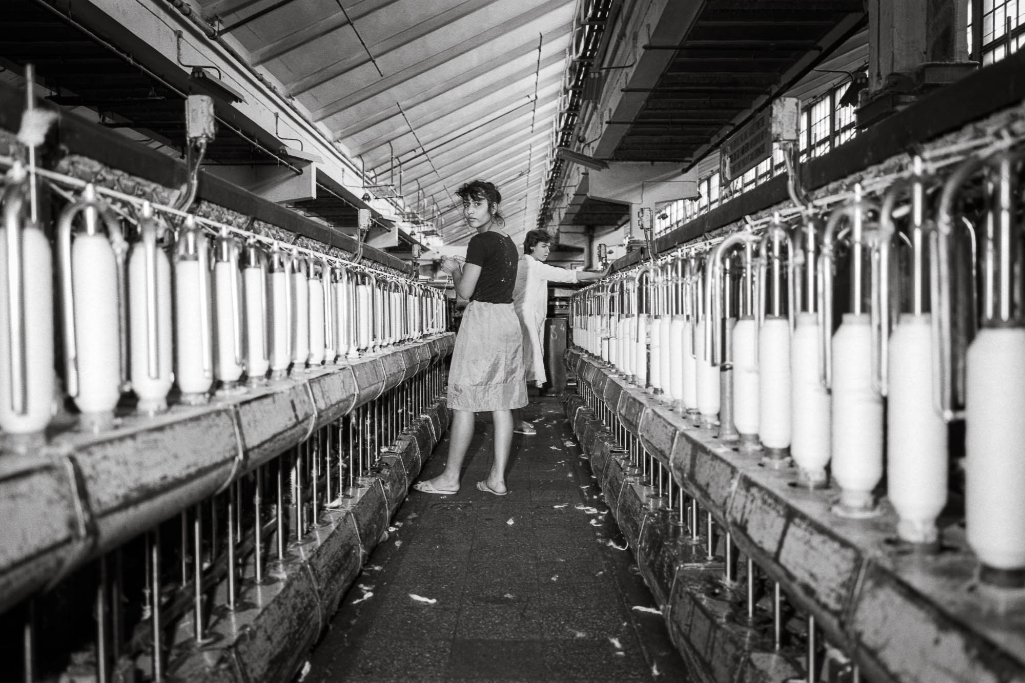 Bart-Deseyn-photographer-albania-1992-32 Women working in a textile factory photographed in 1992 in Albania, Durrës region