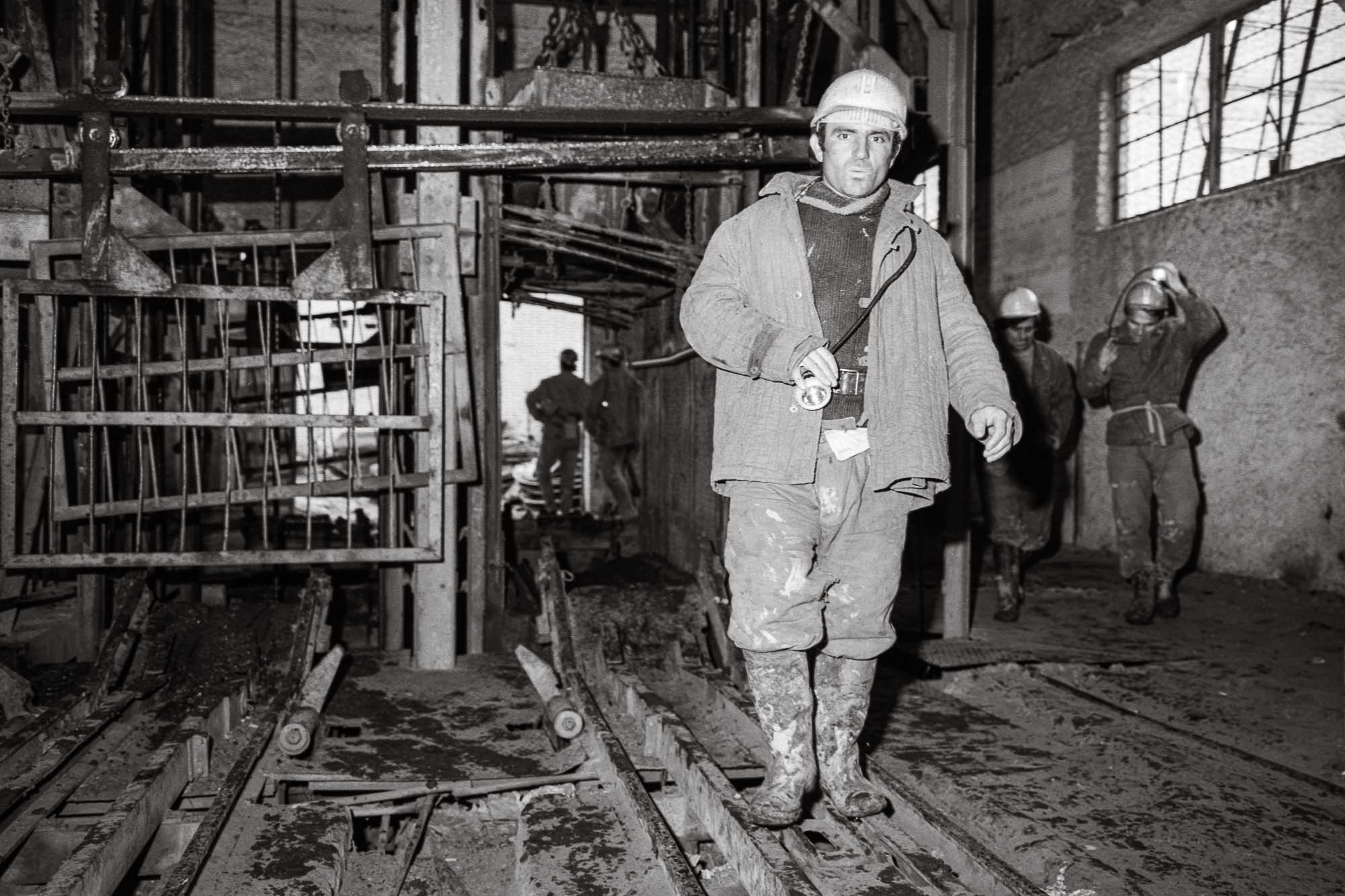Bart-Deseyn-photographer-albania-1992-35 Miner exiting a mine shaft photographed in 1992 in Albania, Durrës region