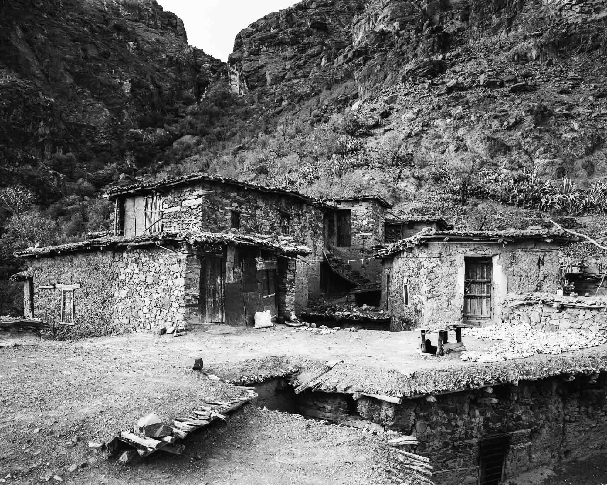 Tagharghist, a berber village in Morocco, Idzdo houses in the upper part of the village, autumn 2008